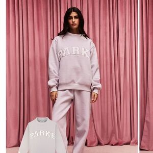 Parke Women's Crew Neck Sweater - Light Purple + White ❤️